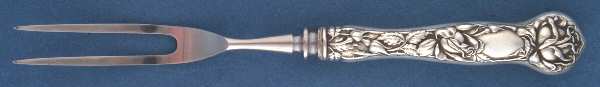Bridal Rose (Sterling, 1903) Small Steak Carving Fork with Stainless Prongs