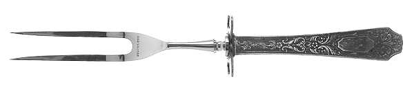 Cellini (Sterling, 1929, No Monograms) Small Steak Carving Fork with Stainless Prongs
