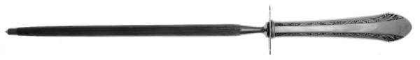 Chased Romantique (Sterling, 1933) Large Steel Rod Knife Sharpener