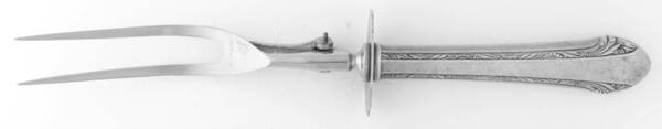 Chased Romantique (Sterling, 1933) Large Stainless-Prong Roast Carving Fork