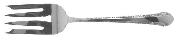 Chased Romantique (Sterling, 1933) Small Solid Cold Meat Serving Fork