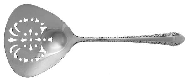 Chased Romantique (Sterling, 1933) Solid Bon Bon Spoon with Pierced Bowl