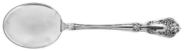 Chateau Rose (Sterling, 1940, No Monograms) Round Bowl Soup Spoon (Gumbo)