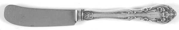 Chateau Rose (Sterling, 1940, No Monograms) Butter Spreader Hollow Hdl-Paddle/Stainless Blade