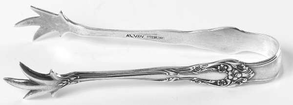 Chateau Rose (Sterling, 1940, No Monograms) Sugar Tongs