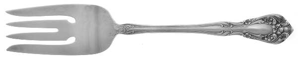 Chateau Rose (Sterling, 1940, No Monograms) Small Solid Cold Meat Serving Fork