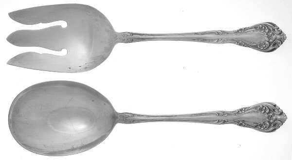 Chateau Rose (Sterling, 1940, No Monograms) (2 Pc) Solid Salad Set