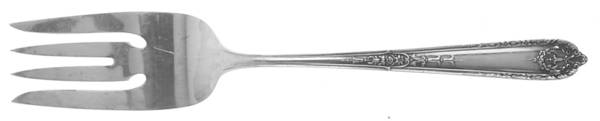 Della Robbia (Sterling, 1922, No Monograms) Small Solid Cold Meat Serving Fork