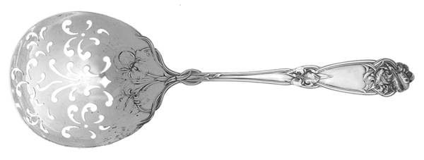 Fleur De Lis (Sterling, 1907) Large Pierced Pea Serving Spoon