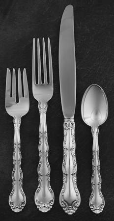 French Scroll (Sterling, 1953) 4 Piece Dinner Size Setting