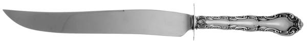 French Scroll (Sterling, 1953) Large Carving/Roast Knife StnlBl w/Sterling Guard
