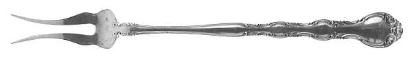 French Scroll (Sterling, 1953) Short Handle Pickle/Olive Fork
