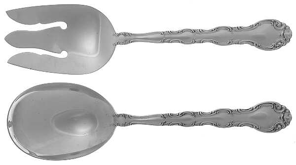 French Scroll (Sterling, 1953) (2 Pc) Solid Salad Set