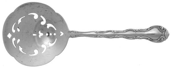 French Scroll (Sterling, 1953) Solid Bon Bon Spoon with Pierced Bowl