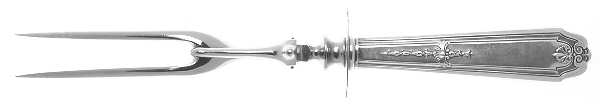 Gainsborough (Sterling, 1930) Lg Carving/Roast Fork-Stn Prong w/Sterling Guard