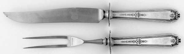 Gainsborough (Sterling, 1930) 2 Piece Small Carving Set W/ Sterling Guard