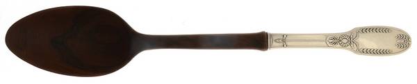 Marie Antoinette (Sterling, 1890-1910) Salad Serving Spoon with Wooden Bowl
