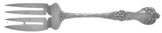 Majestic (Sterling, 1900, No Monograms) Small Solid Cold Meat Serving Fork
