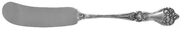 Majestic (Sterling, 1900, No Monograms) Large Flat Handle Butter Spreader