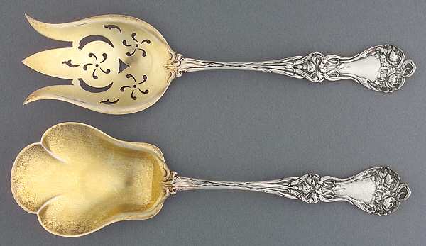 Majestic (Sterling, 1900, No Monograms) Solid Oversized Serving Salad Set by Alvin