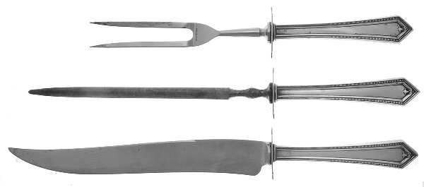 Richmond (Sterling, 1929) Large 3-Piece Roast Carving Set w/ Stainless Blade