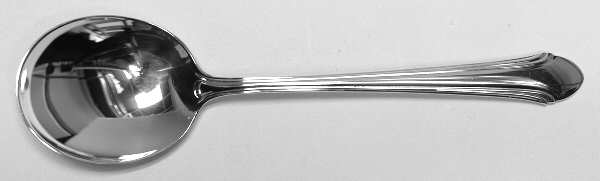 Romantique (Sterling, 1933, No Monograms) Round Bowl Soup Spoon (Cream Soup)