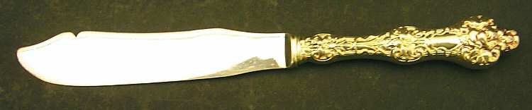 Orange Blossom Old(Sterling, No Monos, No Flr Bowl) Individual Fish Knife with Silverplate Blade