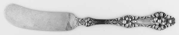 Orange Blossom Old(Sterling, No Monos, No Flr Bowl) Large Flat Handle Butter Spreader