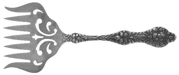 Orange Blossom Old(Sterling, No Monos, No Flr Bowl) Small Solid Tined Sardine Serving Fork