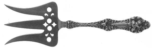 Orange Blossom Old(Sterling, No Monos, No Flr Bowl) Solid Toast Serving Fork