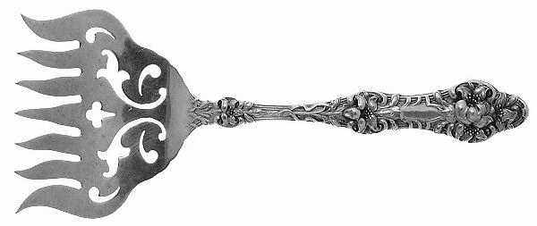 Orange Blossom Old(Sterling, No Monos, No Flr Bowl) Large Solid Tined Sardine Serving Fork