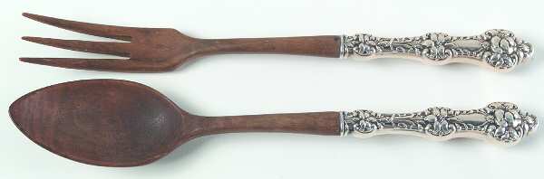 Orange Blossom Old(Sterling, No Monos, No Flr Bowl) Wooden Bowl 2-Piece Salad Set