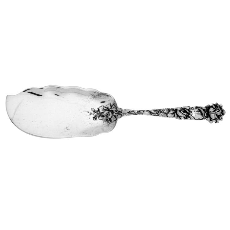 Bridal Rose (Sterling, 1903, Monograms) Small Solid Fish Serving Knife by Alvin