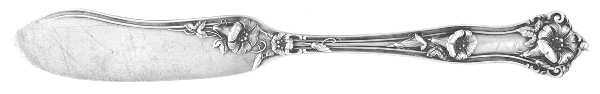 Morning Glory (Sterling, 1909, Monograms) Medium Flat Handle Butter Spreader