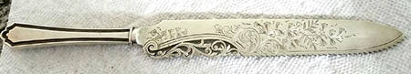 Hamilton (Sterling, 1910) Hollow Handle Bright Cut Cake Saw,SilverplateBlade