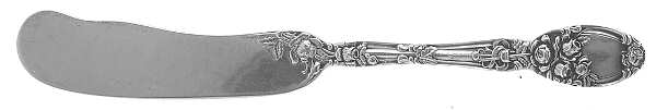 Brides Bouquet (Silverplate, 1908, Monograms) Flat Handle Butter Spreader