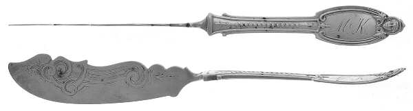 Kenilworth (Sterling, 1850) Flat Twisted Handle Master Butter Knife