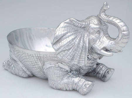 Elephants (Aluminum, Hollowware) 11" Figural Shape Bowl