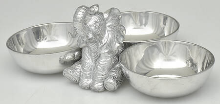 Elephants (Aluminum, Hollowware) 3 Part Divided Server