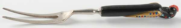 AHF1 (Stainless) Large Roast Carving Fork, Silverplate Prongs