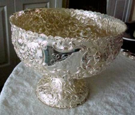 Repousse (Sterling, Hollowware) 11" Round Footed Centerpiece