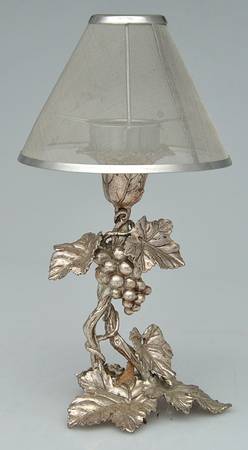 Grape (Aluminum, Hollowware) Tea Light Candleholder with Glass Globe
