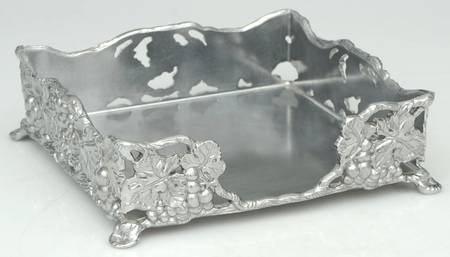 Grape (Aluminum, Hollowware) Square Napkin Holder by Arthur Court