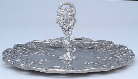 Grape (Aluminum, Hollowware) 12" Tidbit Tray with Center Handle