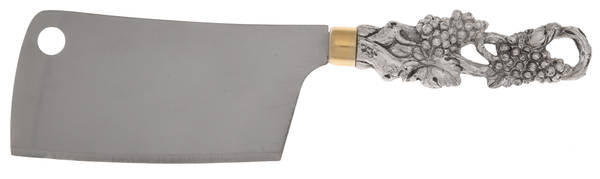 Grape (Aluminum, Hollowware) Cheese Cleaver with Stainless Blade by Arthur Court