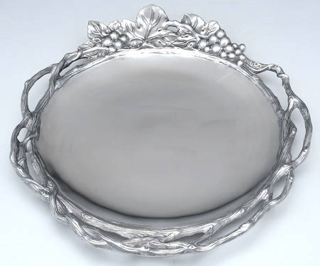 Grape (Aluminum, Hollowware) 17" Round Tray by Arthur Court