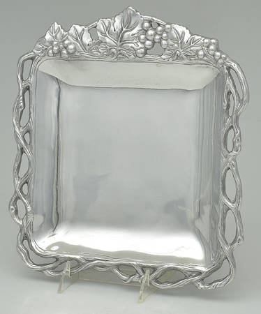 Grape (Aluminum, Hollowware) 11" Square Tray by Arthur Court