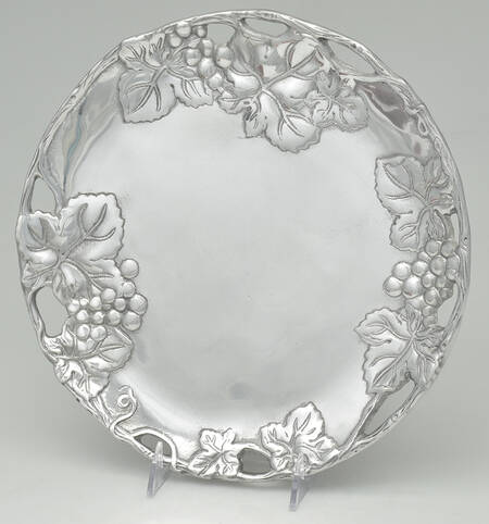 Grape (Aluminum, Hollowware) 12" Round Tray by Arthur Court