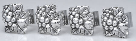Grape (Aluminum, Hollowware) Napkin Ring - Set of 4