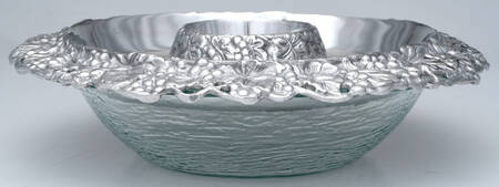 Grape (Aluminum, Hollowware) Chiller Tray with Glass Bowl